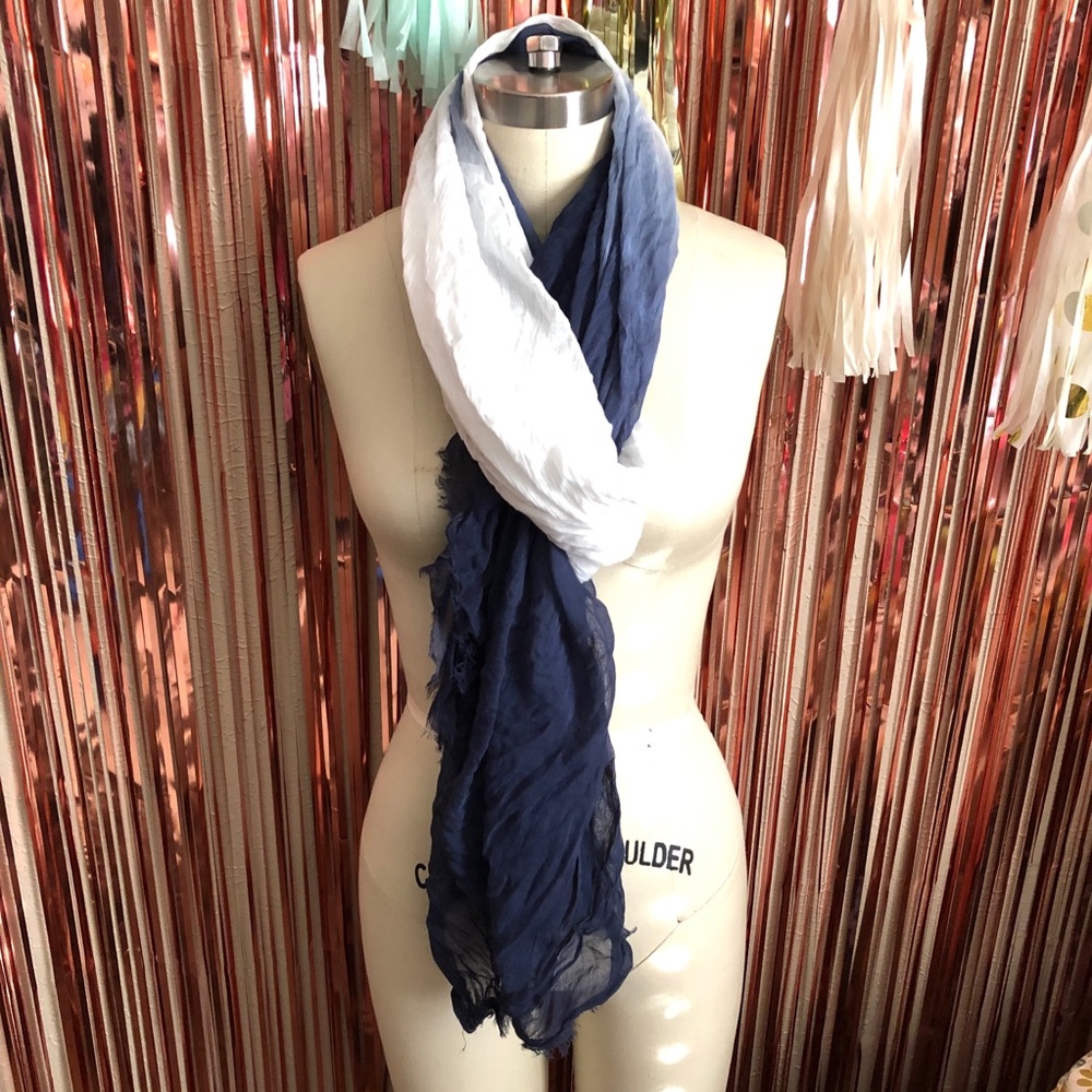 Blue White Ombré Scarf